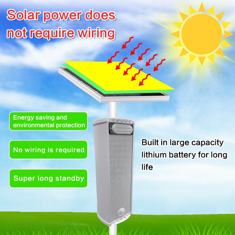 Outdoor Wireless Solar Powered Home Security Alarm System IP65 Rated Metal Siren Infrared Sensor Detector Sound Light Alert