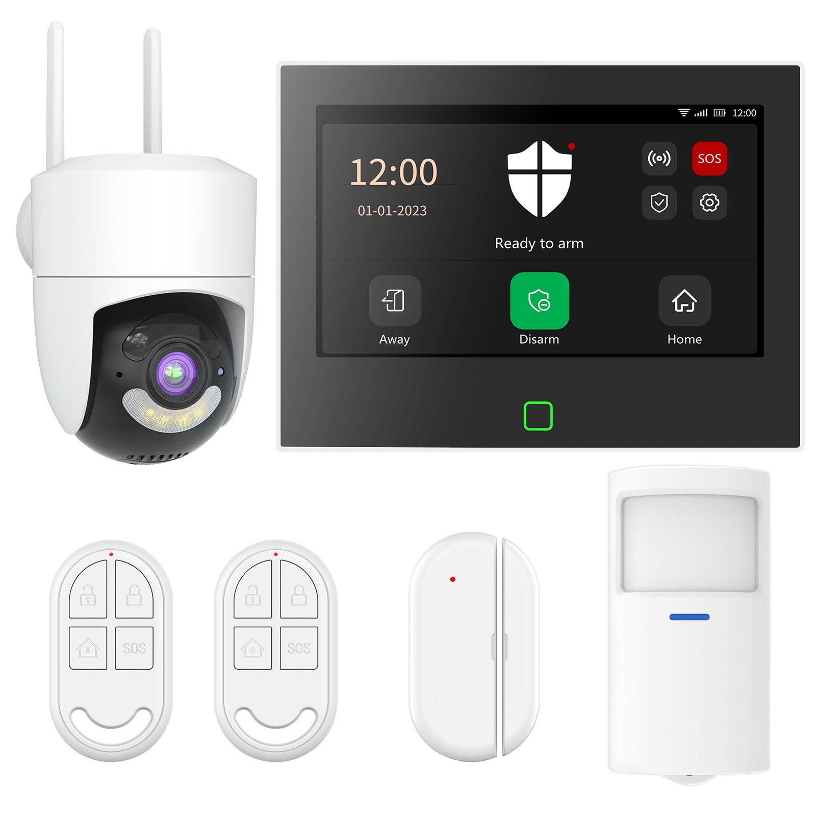 7inch Touch Screen Fingerprint 8 Wired Zones Wireless GSM 4G+WIFI Burglar Wireless Home Security Alarm System