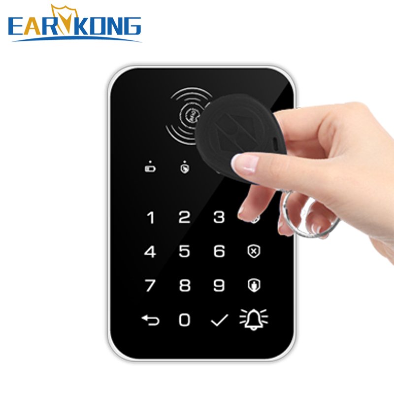 RFID Card Touch Pad Tamper Proof 433MHz Wireless Keyboard For Home Burglar Alarm System