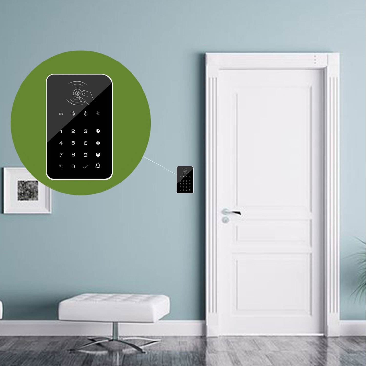 RFID Card Touch Pad Tamper Proof 433MHz Wireless Keyboard For Home Burglar Alarm System