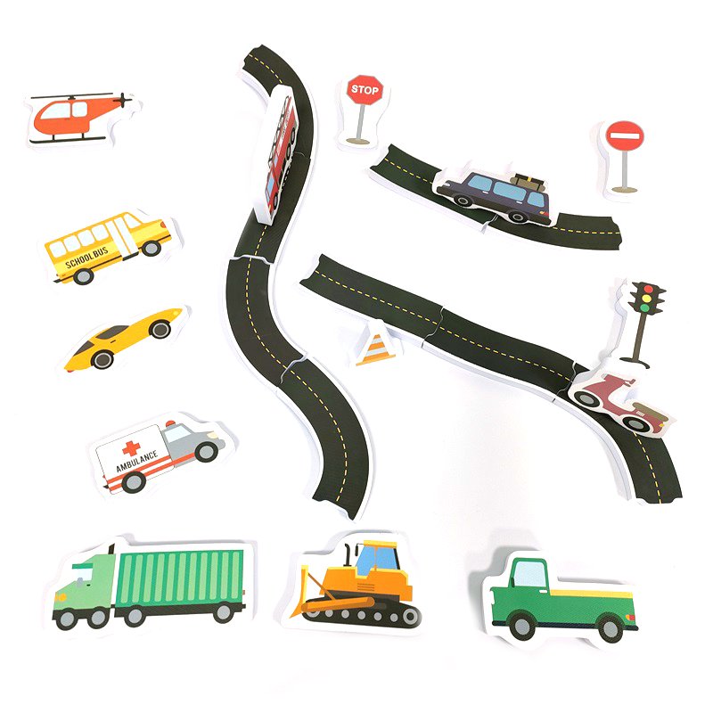 Baby Water Play Flexible Track Car Stick Bath Toy Kids Bathroom Bathtub Soft EVA Paste Early Education DIY Sticker Puzzles Toys
