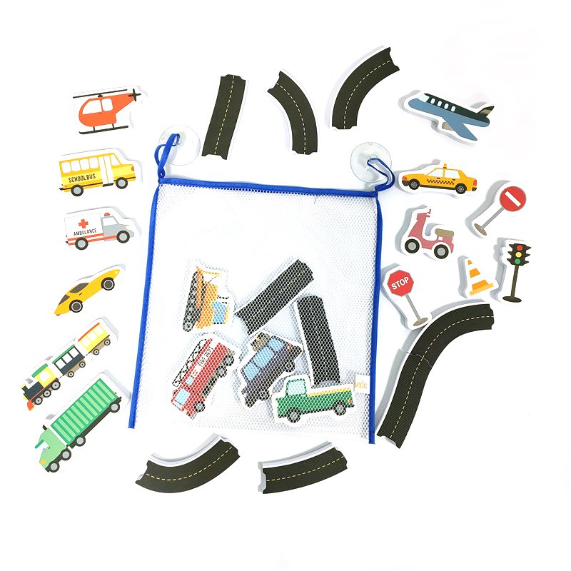 Baby Water Play Flexible Track Car Stick Bath Toy Kids Bathroom Bathtub Soft EVA Paste Early Education DIY Sticker Puzzles Toys