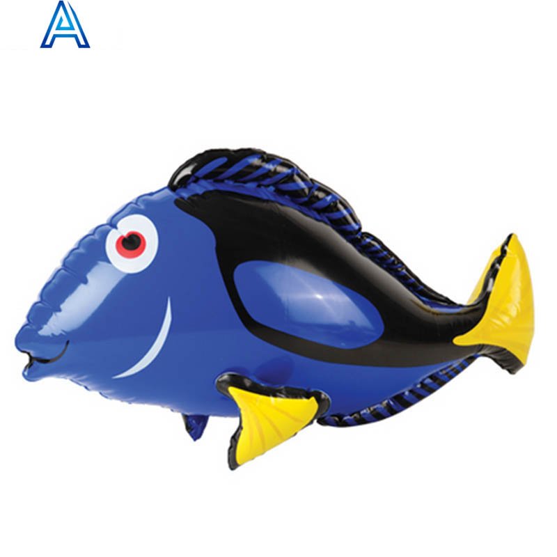 Lifelike high quality design printing vinyl PVC air blow inflatable pool water float fish hanging fish model toy