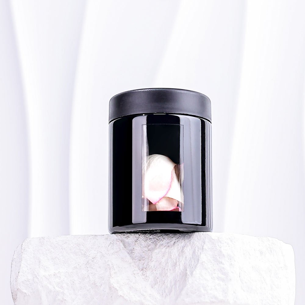Wholesale In Stock 5g 15g 30g 50g 100g 250g 500g 1000g UV dark violet glass cream food storage food grade glass jars with window