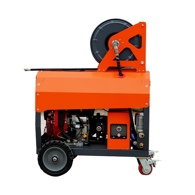 Amjet high pressure washer with 75 liter stainless steel water tank 200bar hot water high pressure sewer unblocking machine