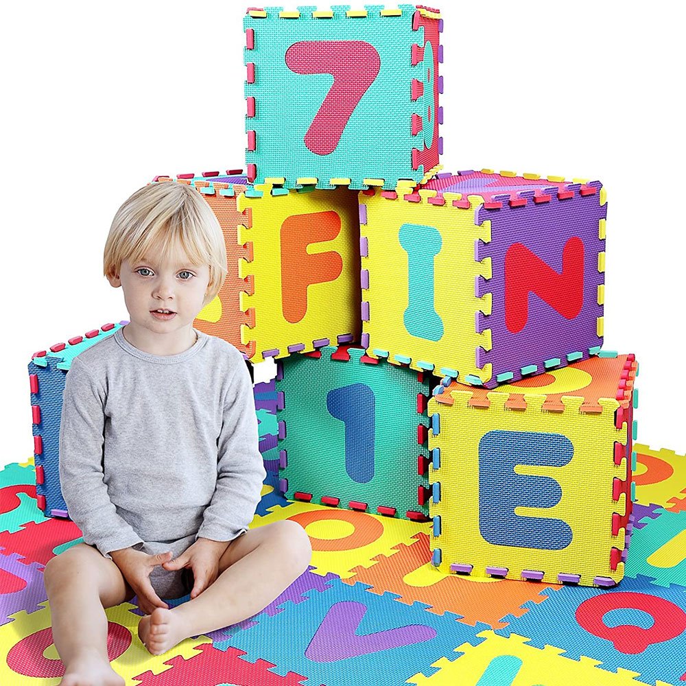 30*30cm alphanumeric EVA foldable soft baby puzzle play water proof mat ,For Babies Safety Game