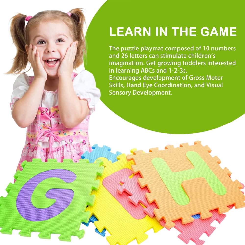 30*30cm alphanumeric EVA foldable soft baby puzzle play water proof mat ,For Babies Safety Game