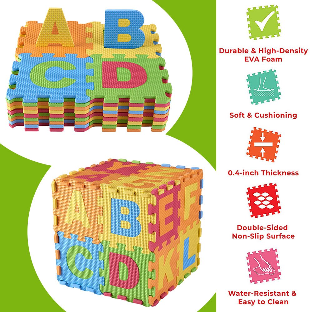 30*30cm alphanumeric EVA foldable soft baby puzzle play water proof mat ,For Babies Safety Game