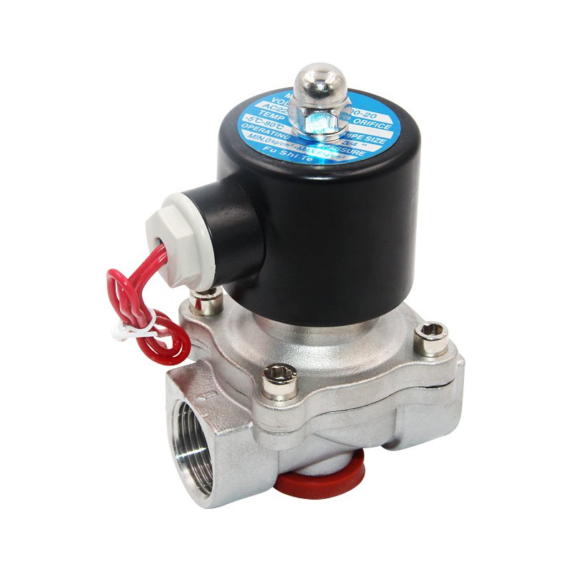 2S 2WB Series 2/2 Way Direct-Acting Normally Closed Stainless Steel Pneumatic Electric Water Solenoid Valve AC220V DC24V