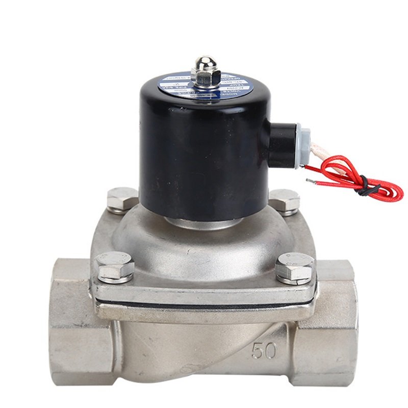 2S 2WB Series 2/2 Way Direct-Acting Normally Closed Stainless Steel Pneumatic Electric Water Solenoid Valve AC220V DC24V