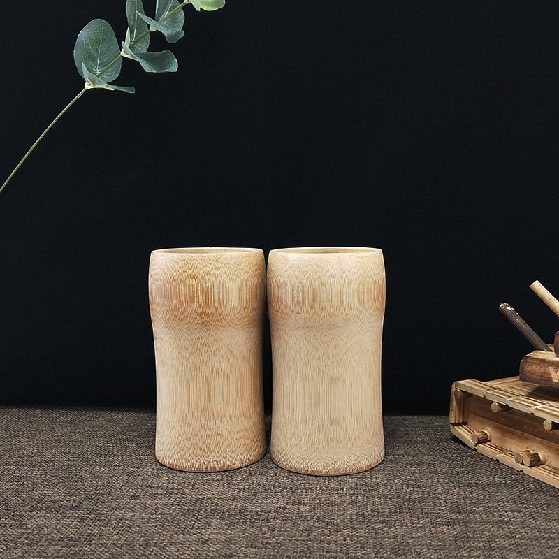 Estick Friendly Custom Logo Water Coffee Tea Natural Tea Drinking Reusable Tube Fiber Bamboo Coffee Cup For Sake Coffee Tea