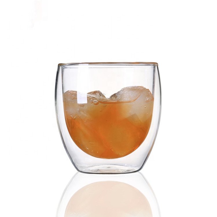 Hot Sale coffee mug gift box Double Wall Glasses Set of 2 Set of 4 pcs Insulated Whiskey Glass Coffee cup hot