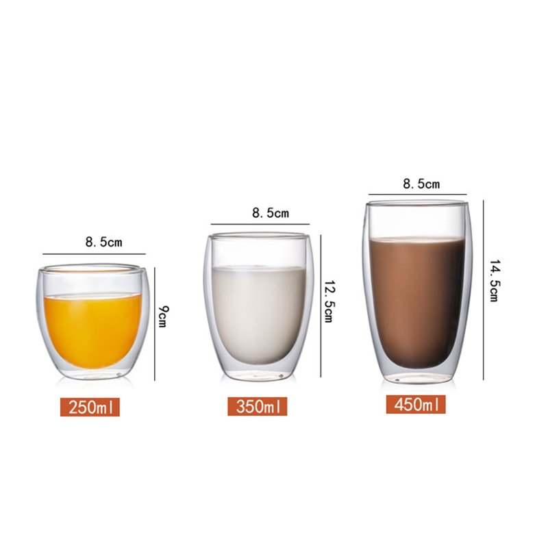 Hot Sale coffee mug gift box Double Wall Glasses Set of 2 Set of 4 pcs Insulated Whiskey Glass Coffee cup hot