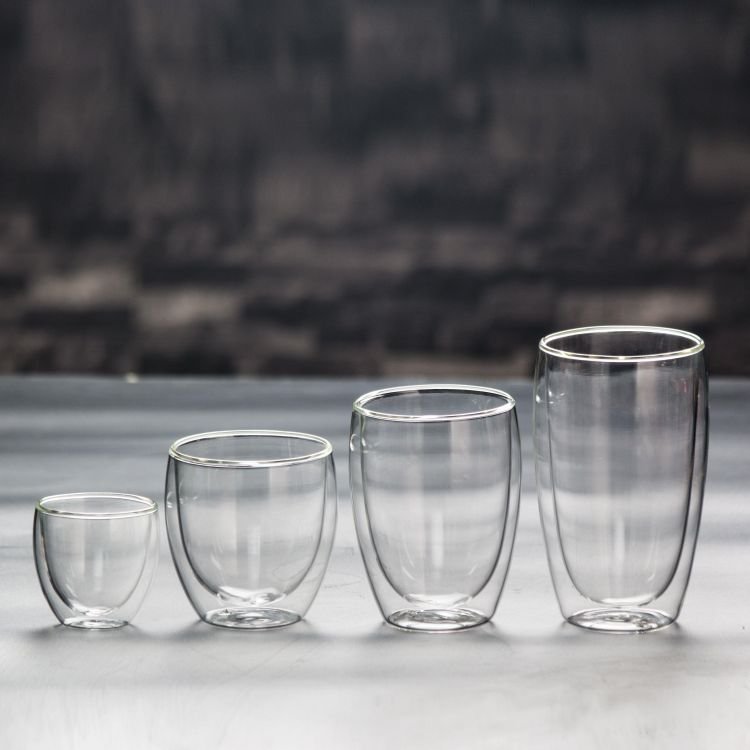 Hot Sale coffee mug gift box Double Wall Glasses Set of 2 Set of 4 pcs Insulated Whiskey Glass Coffee cup hot