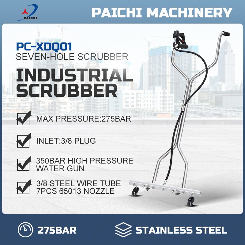 Factory Outlet GD Porous Scrubber 275bar Stainless Steel Hand Push Scrubber cleaning water broom