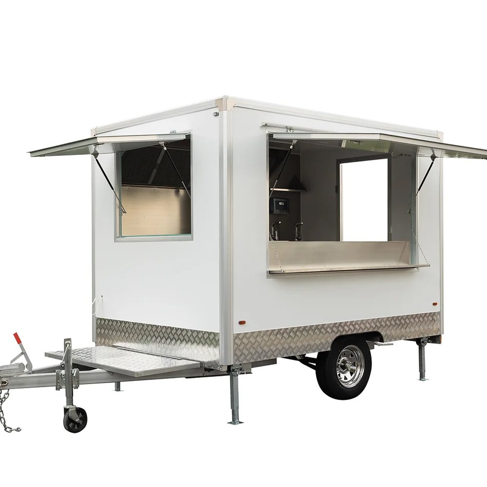 Portable BBQ Food Truck with Kitchen Equipment and Safety Fence Food Trailers ice Cream Cart Food Trailer For USA