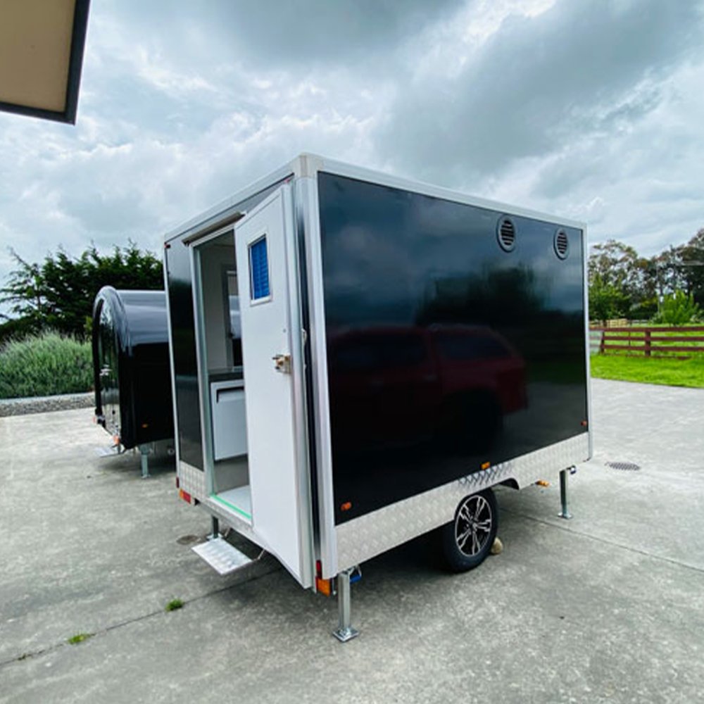 Portable BBQ Food Truck with Kitchen Equipment and Safety Fence Food Trailers ice Cream Cart Food Trailer For USA