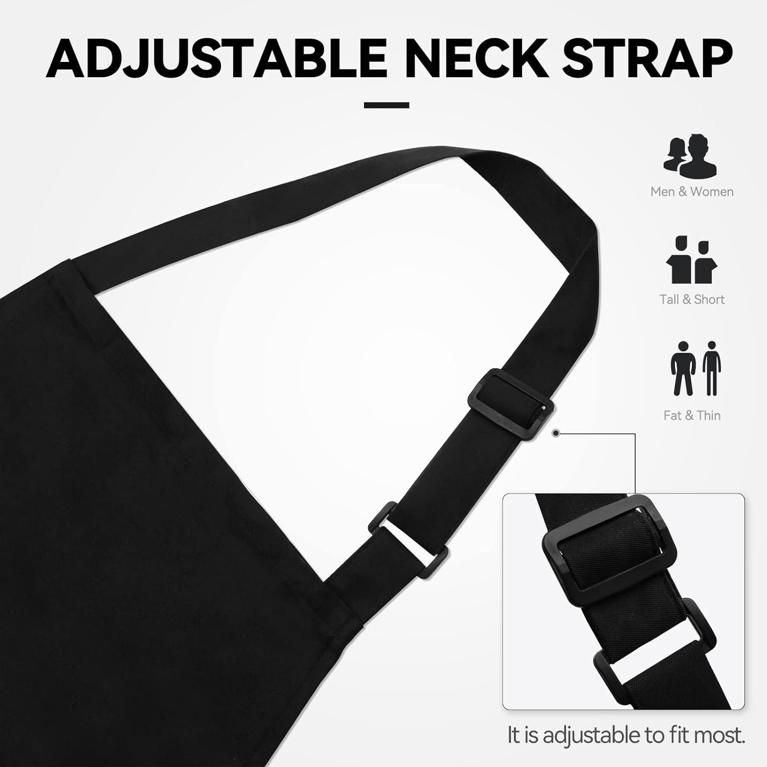 Extra Large Adjustable Black Chef Apron 2-Pocket Kitchen Cooking Aprons Men Women Water Oil Resistant Safety Clothing-1