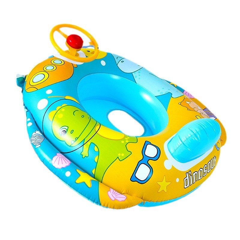 2024 Trend Products Thickened Car Horn Boat Infant Swimming Seat Ring Steering Wheel With Canopy Swimming Ring