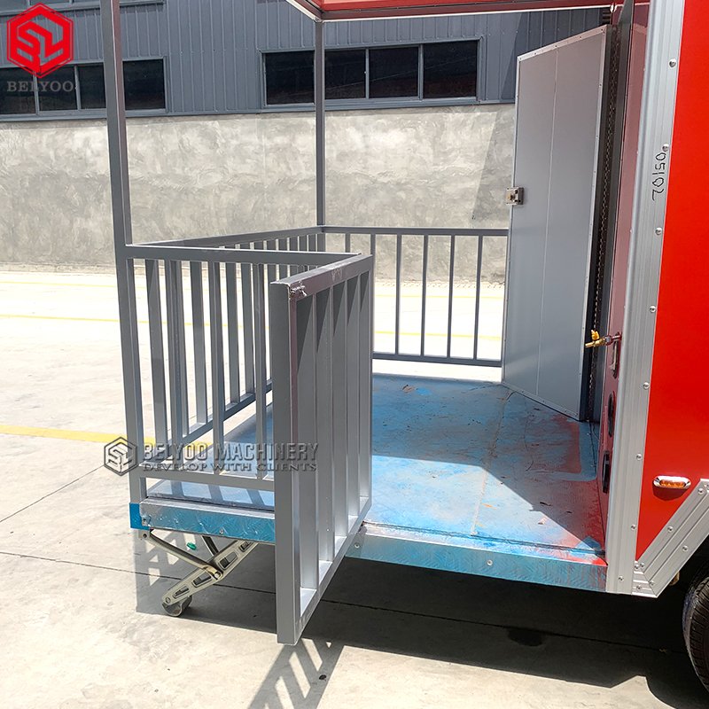 Portable BBQ Food Truck with Kitchen Equipment and Safety Fence Food Trailers ice Cream Cart Food Trailer For USA