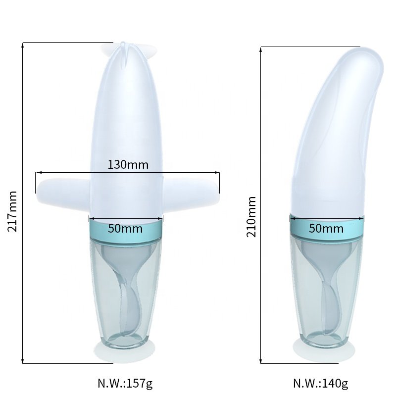 2023 Hot Sell Biberon Bebe Silicone Baby Bottle Rice Cereal With Spoon For Infant Kids Hands Free Baby Feeding Bottle