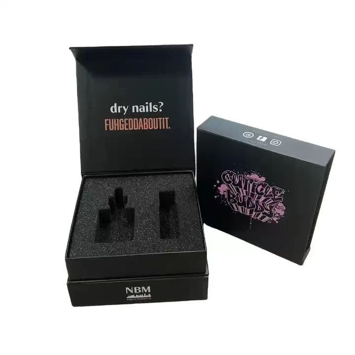 Custom logo black luxury magnetic paper folding box foldable packing wine bottle packaging gift wine box