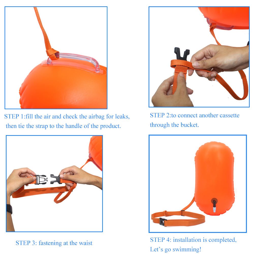 Customizable Open Water Swimming Safety Buoy: Inflatable PVC Tow Float for Personalized Swim Gear
