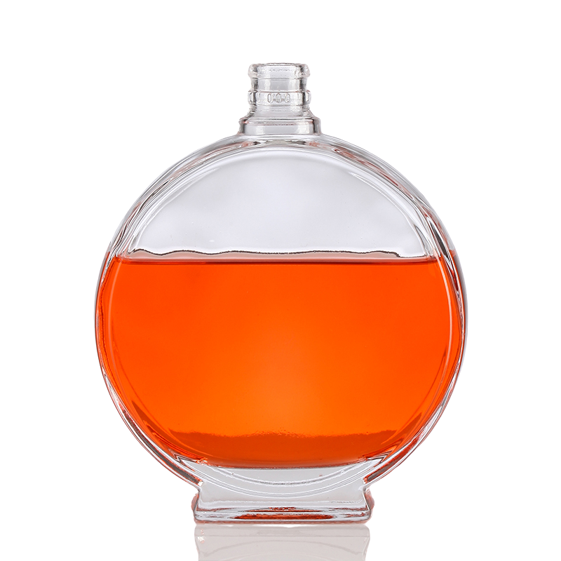 High-End Customized Large Capacity Glass Bottle Creative Embossed Transparent Glass Bottle for Brandy Whisky Vodka Rum Tequila