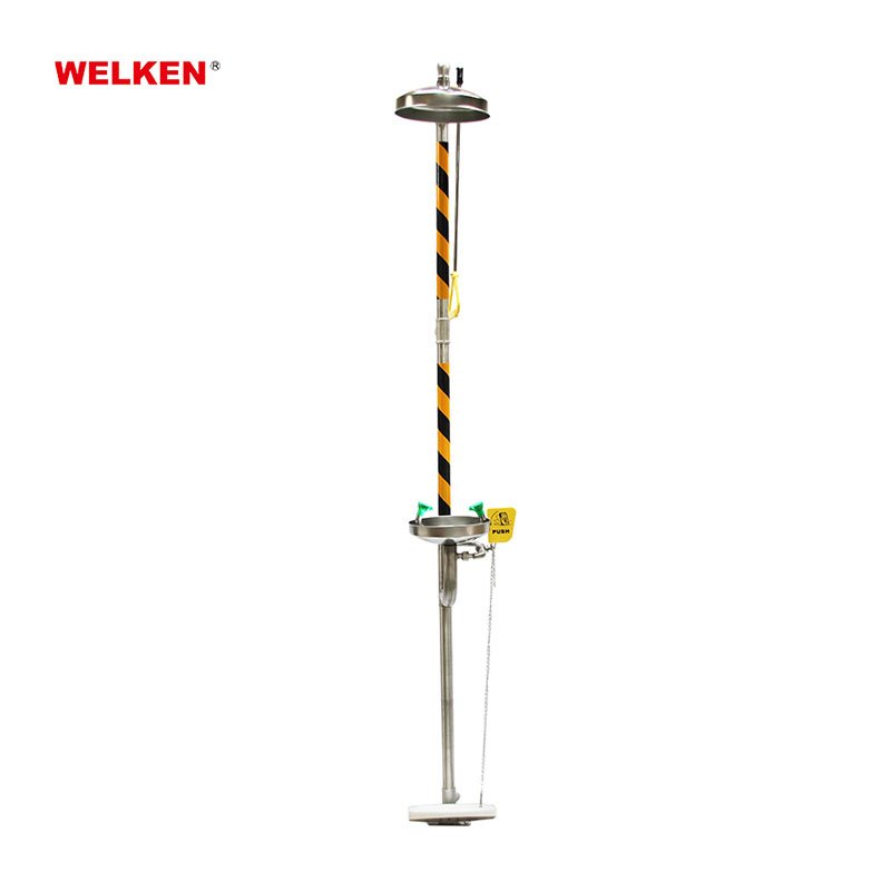 High Quality 304 stainless steel Combination Emergency Eyewash And Shower Equipment with foot-control pedal