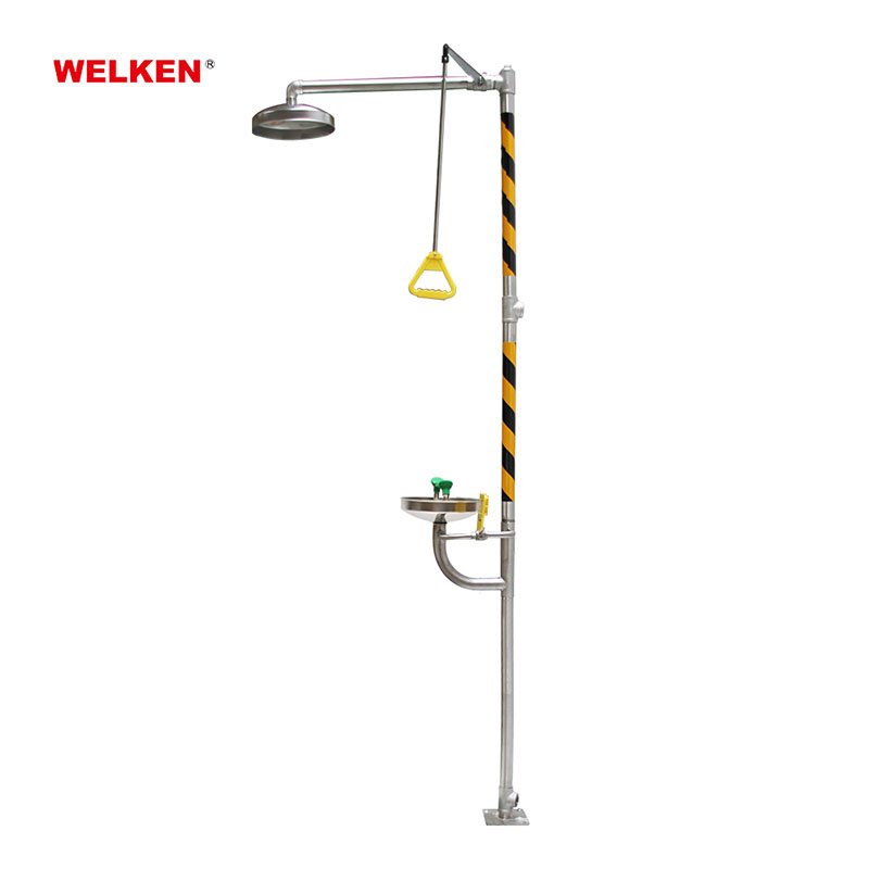 High Quality 304 stainless steel Combination Emergency Eyewash And Shower Equipment with foot-control pedal