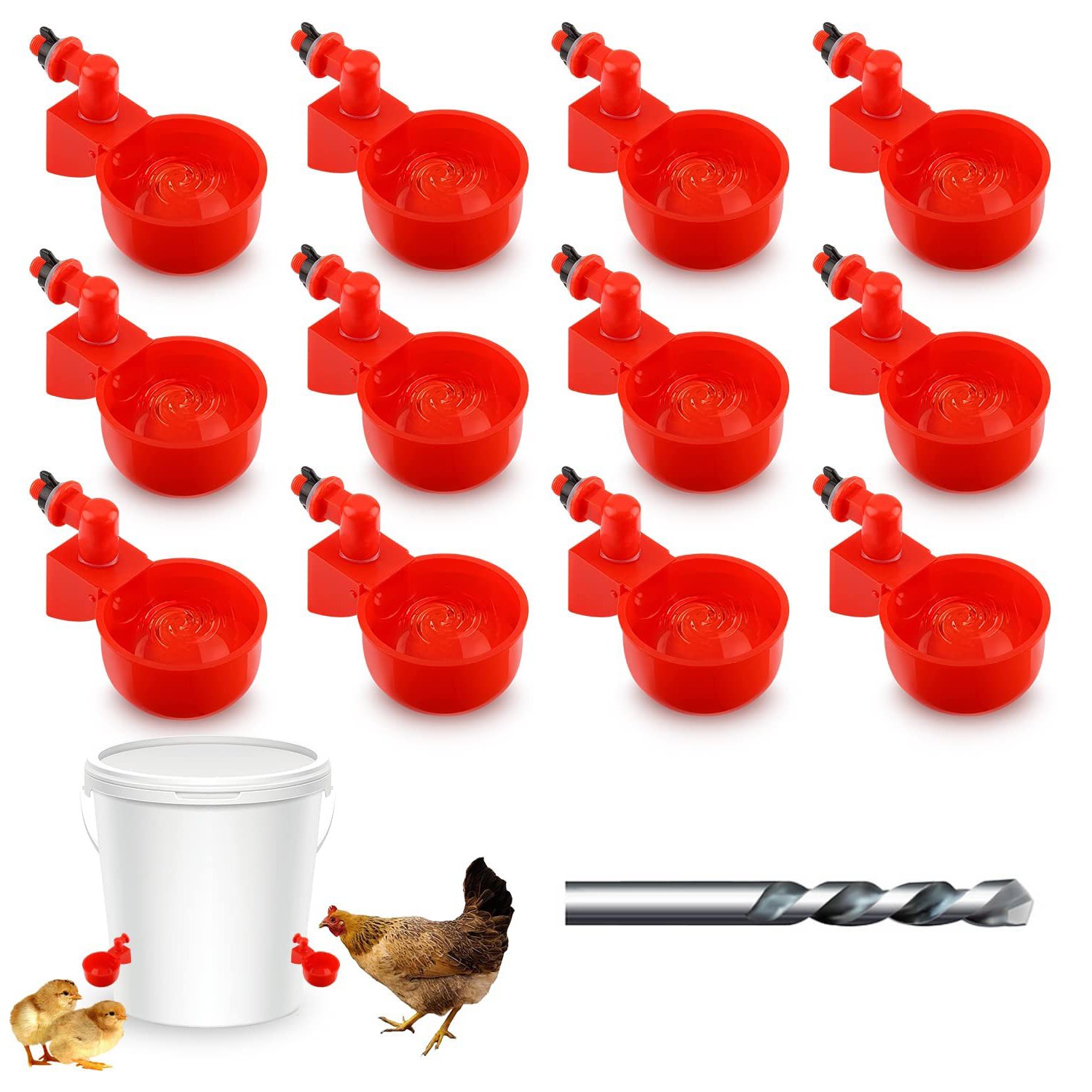 Hot Sale Dismountable Automatic 1.75in Farm Rooster Water Drinking Cups For Poultry Drinking