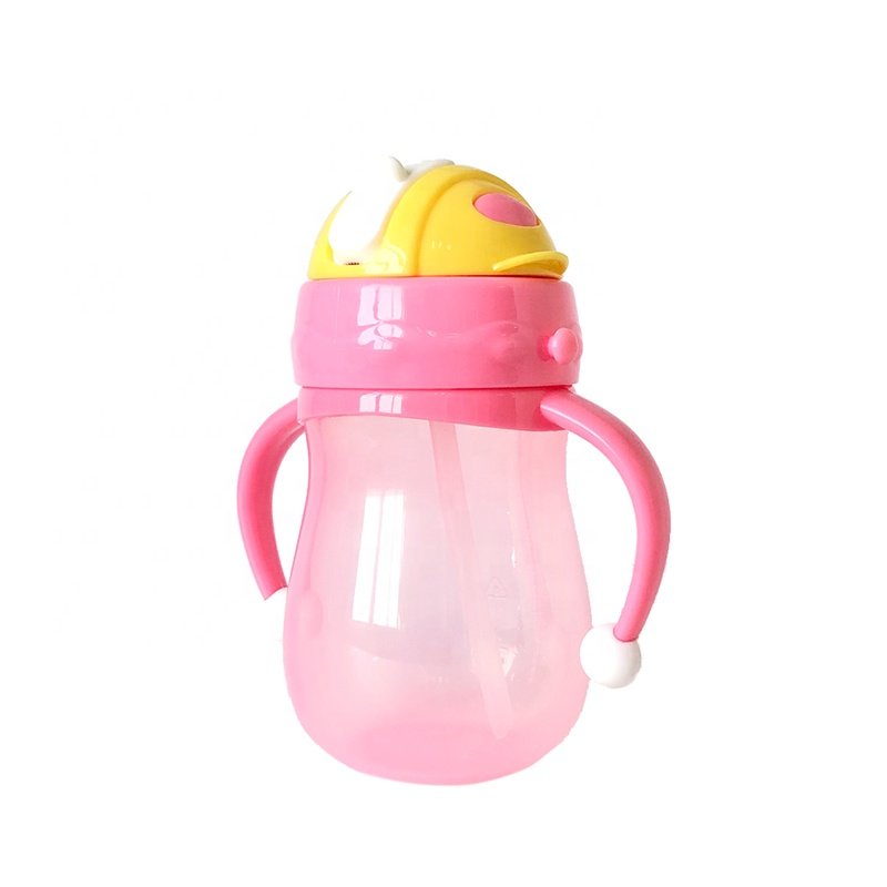 OEM factory PP 280ML baby water bottle baby training cup baby silicone straw cup sipper cup