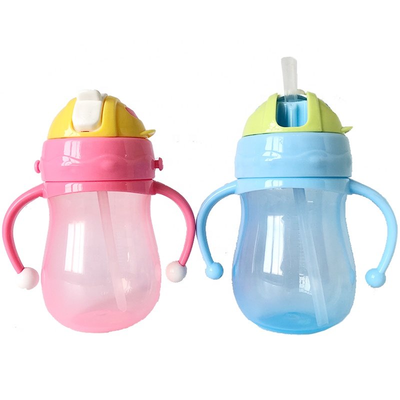 OEM factory PP 280ML baby water bottle baby training cup baby silicone straw cup sipper cup