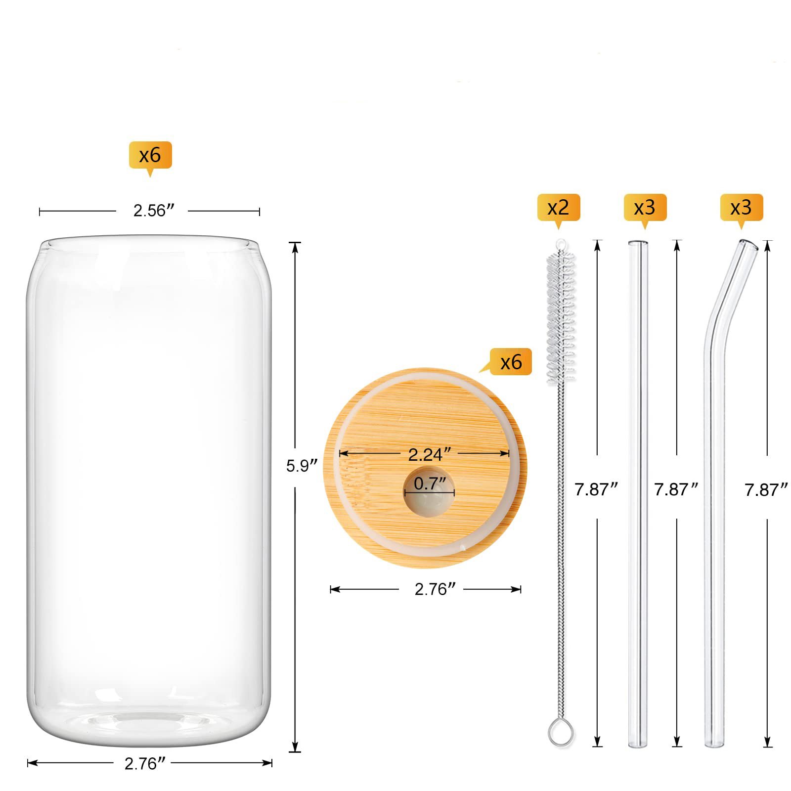 Hot 12 oz 16 oz frosted transparent coffee soda shaped beer can glass with bamboo lid sublimation can