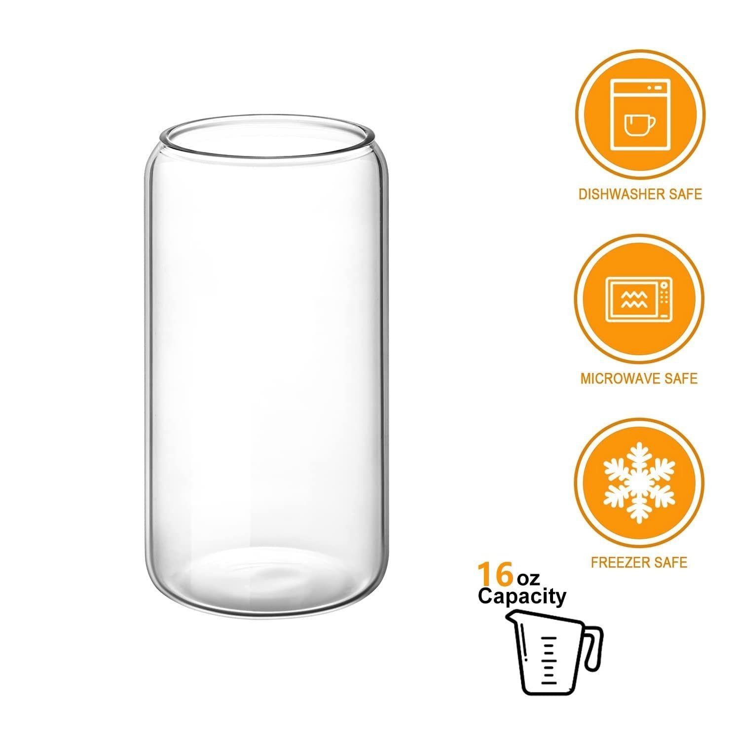 Hot 12 oz 16 oz frosted transparent coffee soda shaped beer can glass with bamboo lid sublimation can