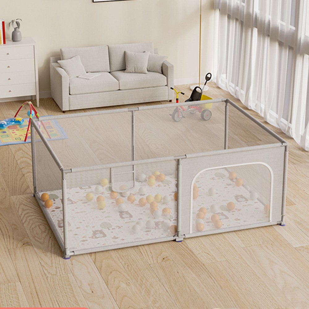 Corral Para Bebes Large Baby Playard Fence Soft Breathable Mesh Foldable Baby Playpen Play Pens For Babies And Toddlers