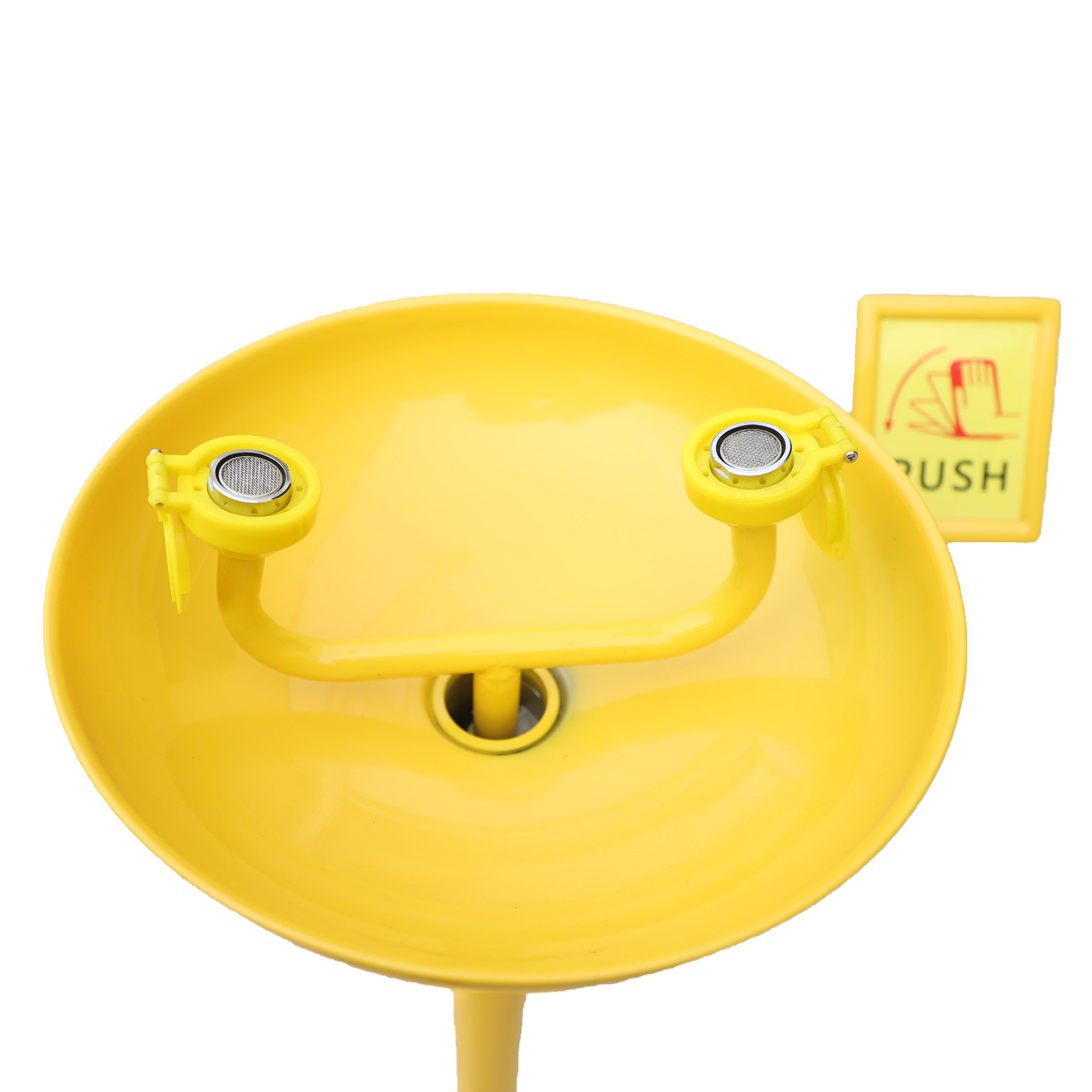 Yellow Coating ABS 304 SS Vertical Emergency Eyewash