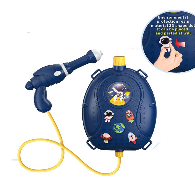Summer Toys Swimming Pool Water Play Toy Automatic Spray Water Gun Backpack With DIY Astronaut Rocket Pattern For Kids Children