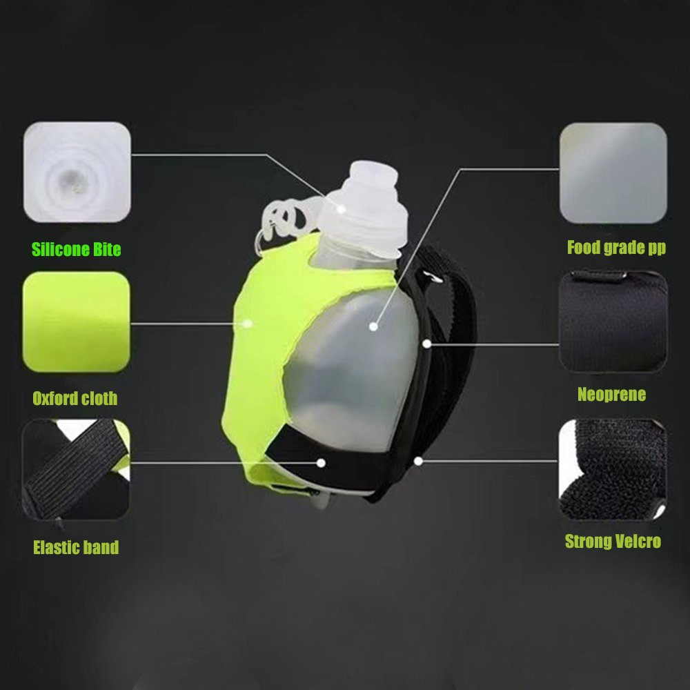 Wrist Silicone Water Bottle Running Handheld Water Bottle Outdoor Sports Cycling Portable Drinking Water