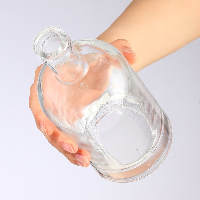 Gin Vodka Spirit Bottle Wine Juice Bottle Whisky Glass 200ml 375ml 500ml 700ml 750ml 1000ml Customized Logo Beverage Clear Round