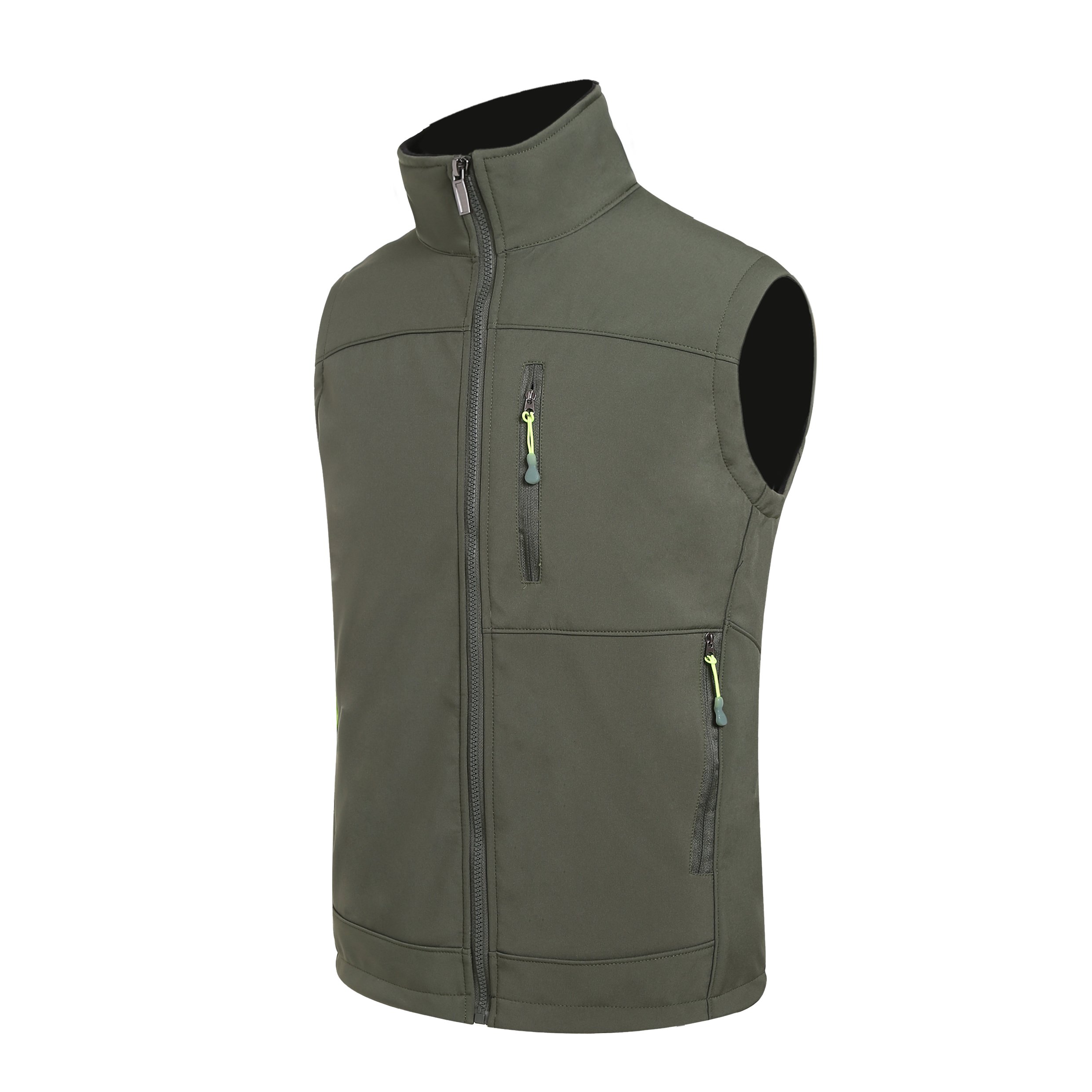 Custom Windproof Sleeveless Soft Shell Outdoor Jacket Work Utility Unisex Zipper Winter Fleece Hiking Fishing Waistcoat Vests