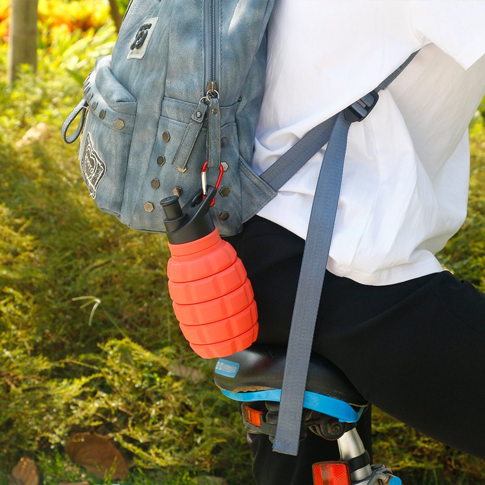 580ml Silicone Drink Bottle Reusable For Travel Outdoor Sport Folding Squeeze Foldable Collapsible Travel Silicone Water Bottles
