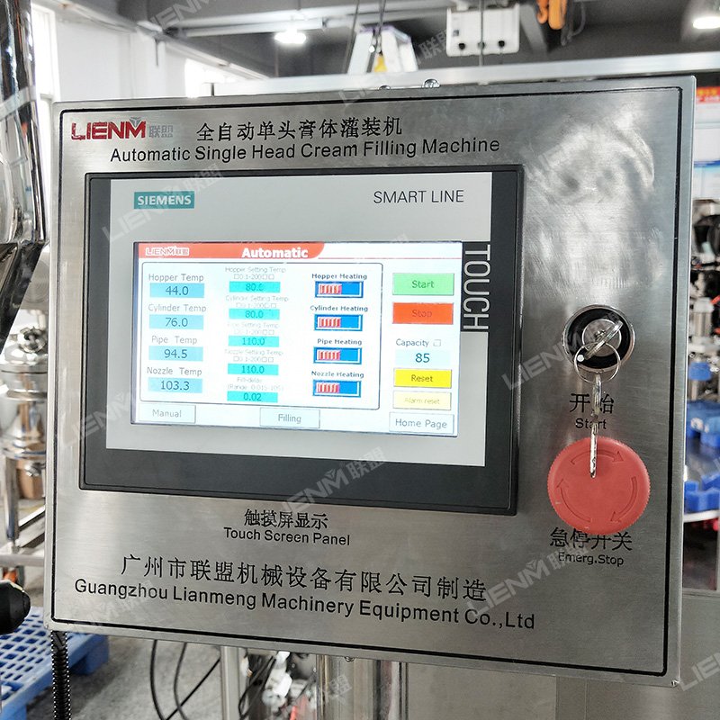 High Quality Semi Automatic Heated Paste Filling Machine with Mixing and Heating Skincare Cream Filing Machine Seeds Water Wood