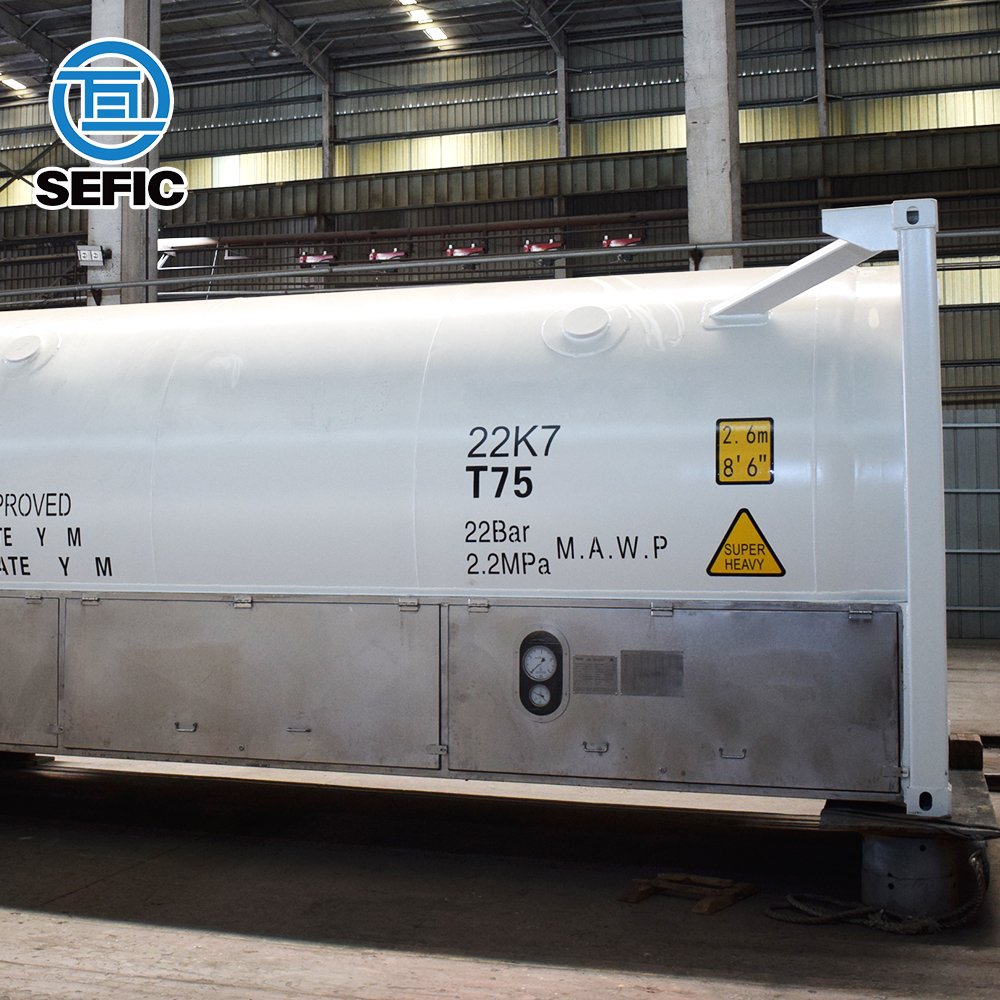 ASME Standard 20FT Cryogenic Tank T75 ISO Tank Transport Container LN2/LO2/LAr/LCO2/LN2O/LNG/LC2H4