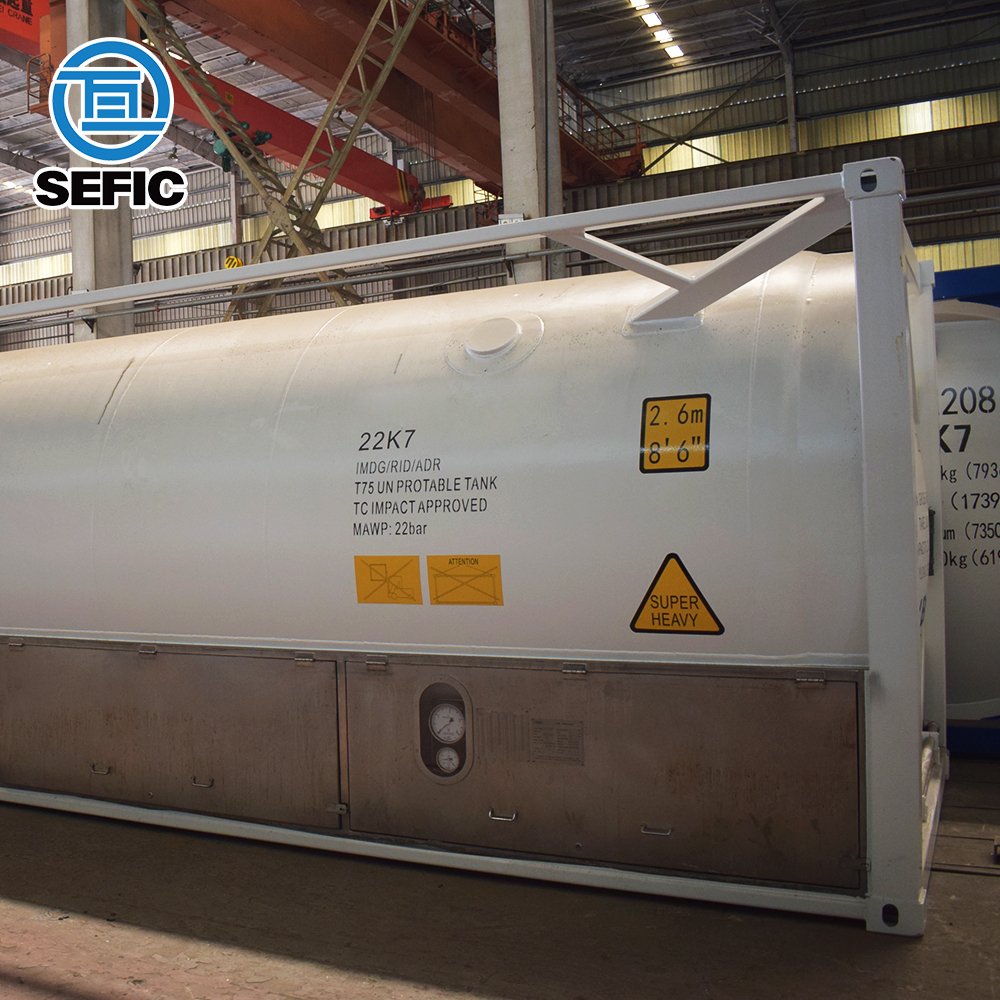 ASME Standard 20FT Cryogenic Tank T75 ISO Tank Transport Container LN2/LO2/LAr/LCO2/LN2O/LNG/LC2H4