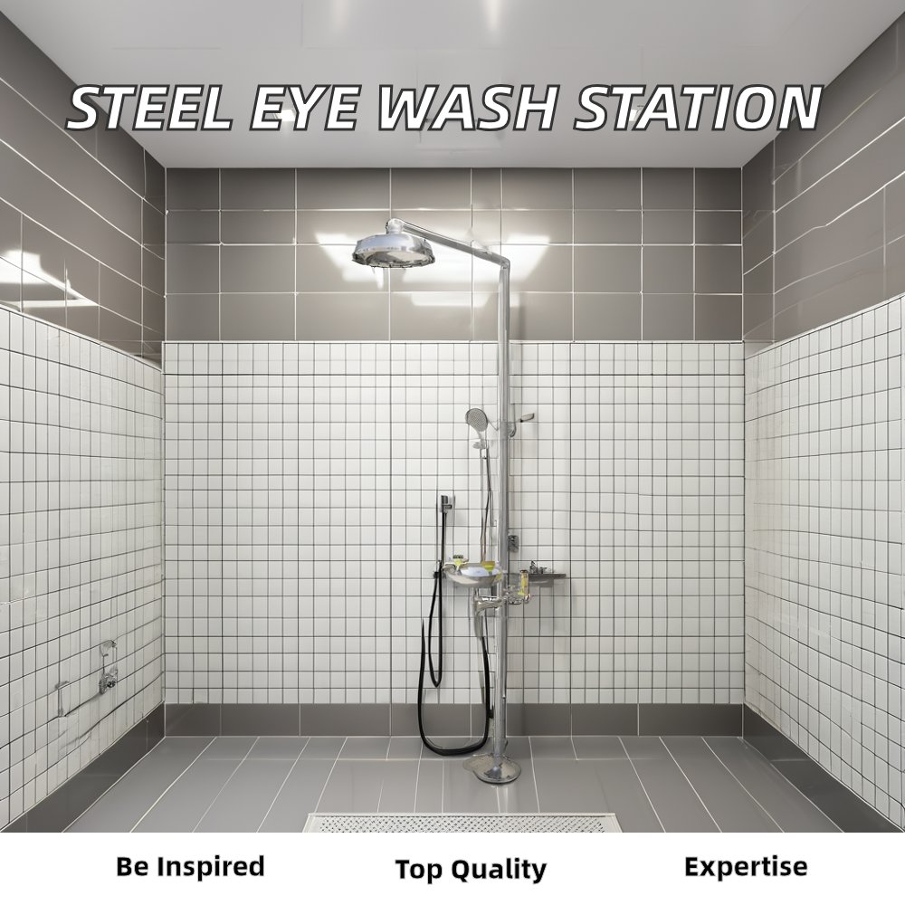 High Quality Chinese Safety Product Aluminum Base Stainless Steel 304 Emergency Shower & Eyewash Combination Station