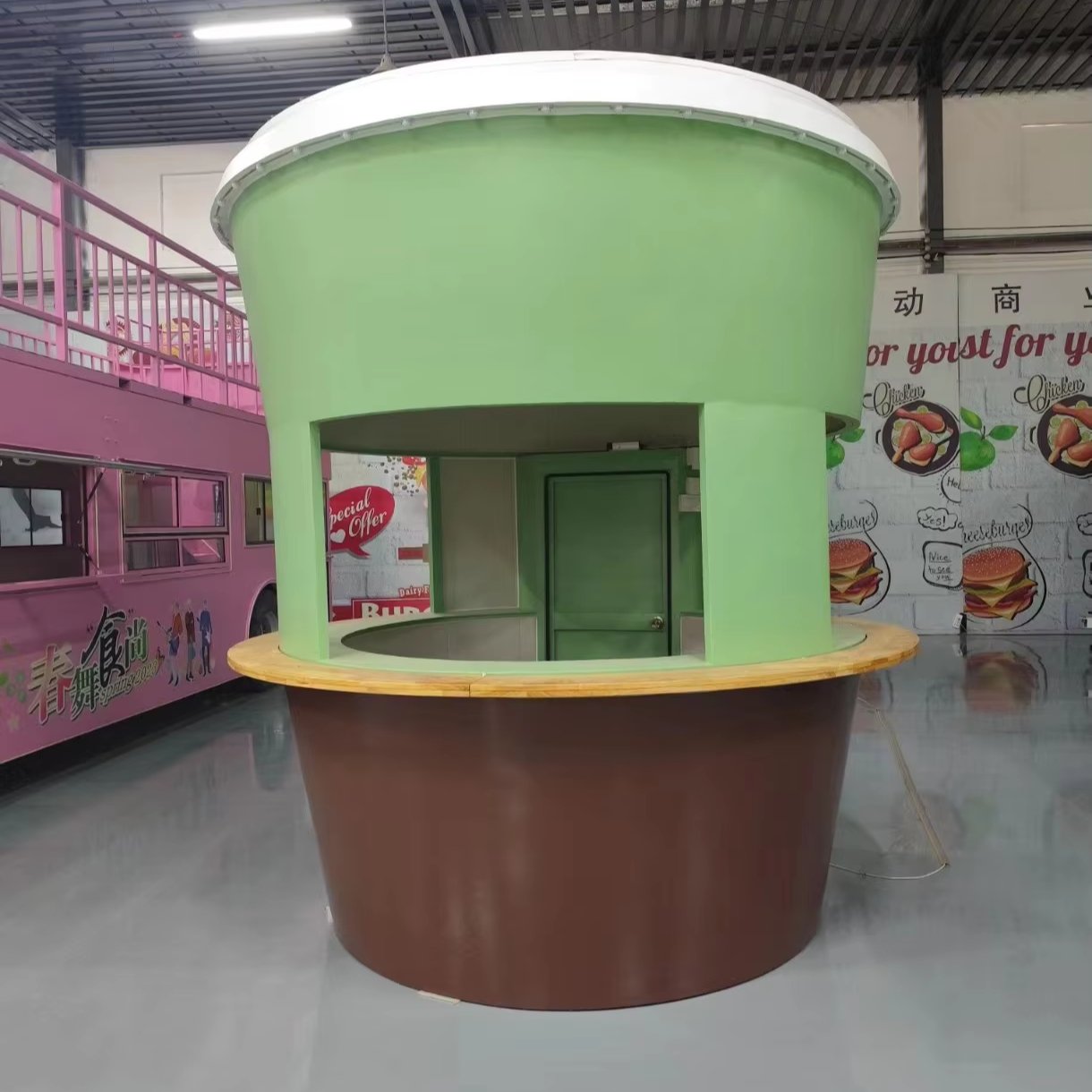 Van Coffee Cart Foodtrailer Drivable Food Truck Trailer Manufacturer with Toilet of Bathroom
