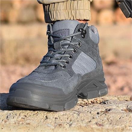 Cool Steel Toe Water-proof Slip Oil And Gas No Lace Safety Shoes