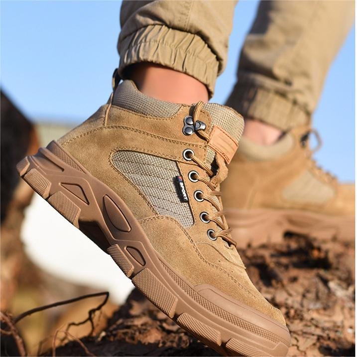 Cool Steel Toe Water-proof Slip Oil And Gas No Lace Safety Shoes