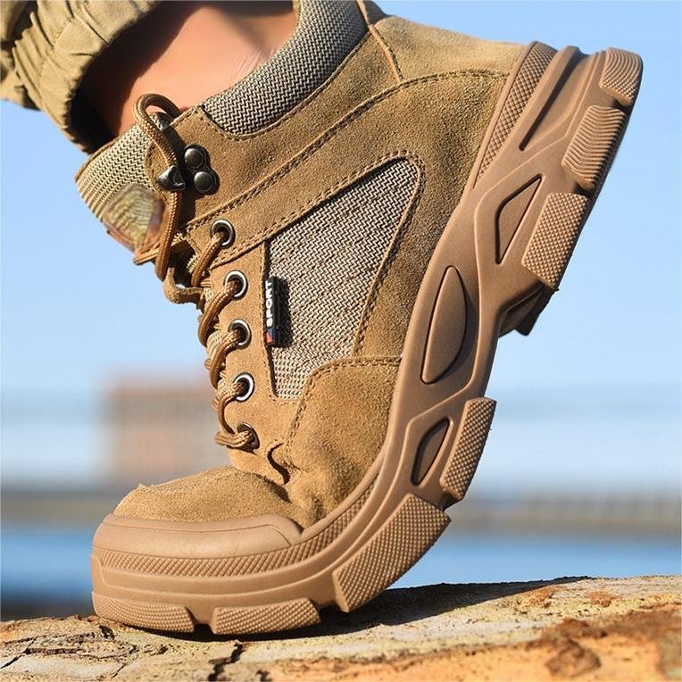 Cool Steel Toe Water-proof Slip Oil And Gas No Lace Safety Shoes